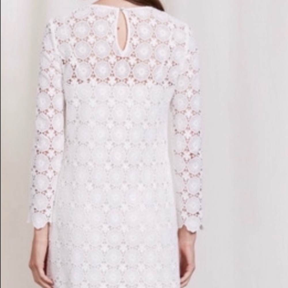 Boden Floral White Lace Long Sleeve Dress 2R - Picture 4 of 11